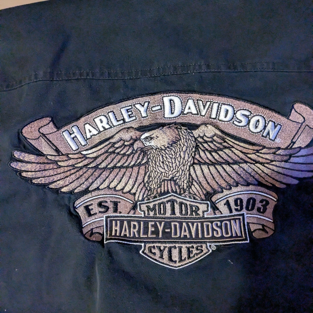 Harley-Davidson Black Shirt with Embroidered Eagle